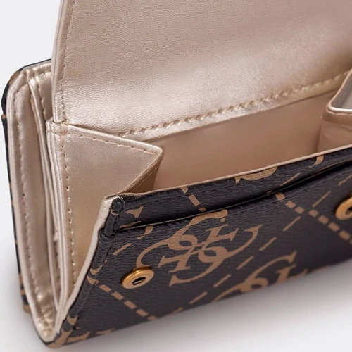 Жіночий гаманець GUESS BERTA SLG CARD & COIN PURSE молочно-коричневий (SWSB8688440-BWE): Стать Женский