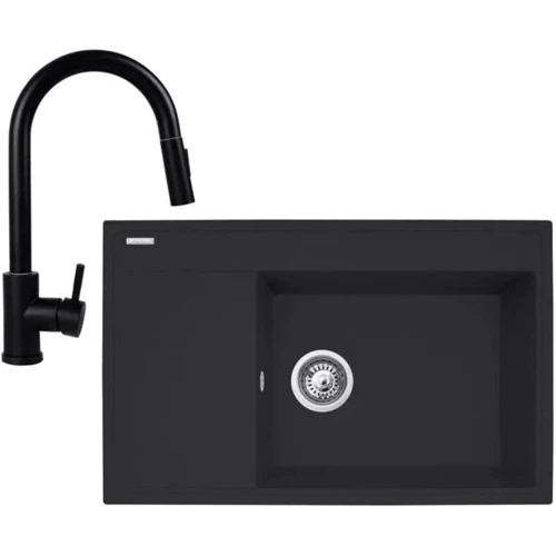 Кухонна мийка Pyramis CAMEA 79x50 1B 1D P Volcano+кран IDEA (070168501)
