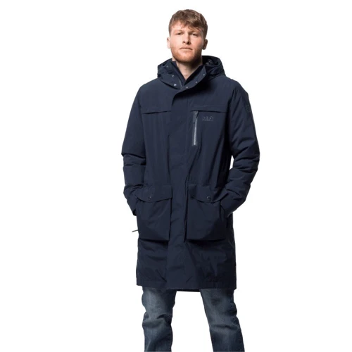 Пуховик Jack Wolfskin Cold Bay Parka M 1113671-1010 48 темно-синій зимовий з капюшоном: Вид Пуховики