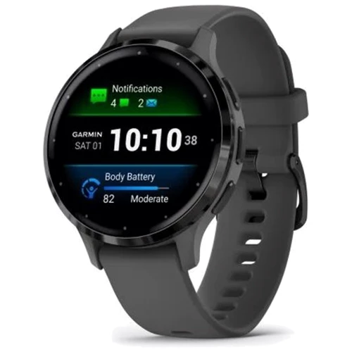 Смарт-часы Garmin Venu 3S Slate Stainless Steel Bezel with Pebble Grey Case and Silicone Band (010-02785-00)