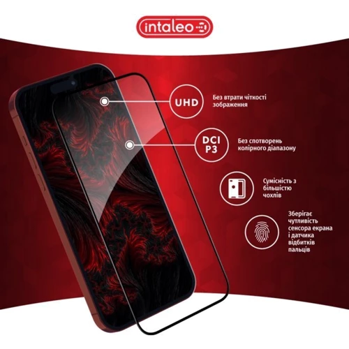 Захисне скло для iPhone Intaleo Tempered Glass Full Glue Black для iPhone 15 Pro фото 5