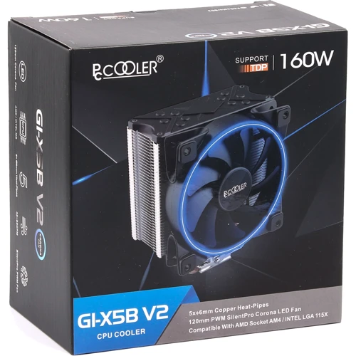 Кулер PCCooler GI-X5B V2: Кількість вентиляторів, шт 1