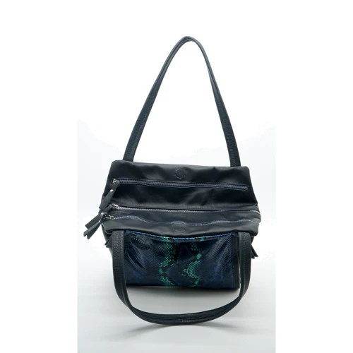 Женская сумка тоут ARTiS Bags синяя (1735 4618-7316): Фактура Матовая, Под змею, Гладкая