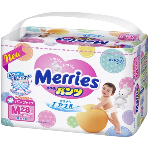 Подгузники-трусики Merries для детей M (28 шт.) 6-10 кг (585792/570833)