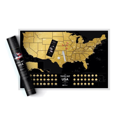 Скретч-карта США Travel Map USA Black (Eng): Производитель 1DEA.me