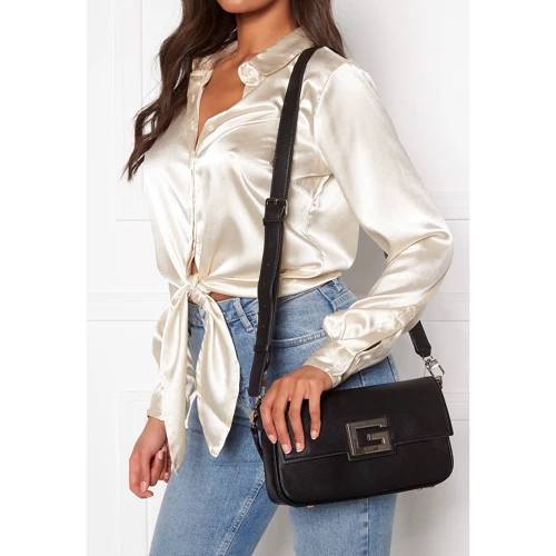 Жіноча сумка через плече Guess Brightside Shoulder Bag чорна (HWJG7580190-BLA): Тип ручки Зі знімним ременем, Плечовий ремінь, Довга ручка