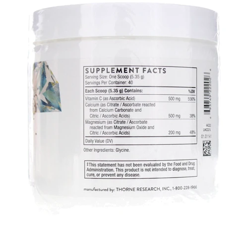 Thorne Research Cal-Mag Citrate Effervescent Powder 7.5 oz (214 g) Кальцій Магній шипучий порошок: Тип Мультімінерали