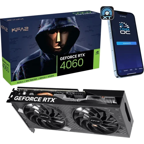 Видеокарта KFA2 GeForce RTX 4060 1-Click OC 2X (46NSL8MD8LOK): Интерфейс PCI Express 4.0 x8