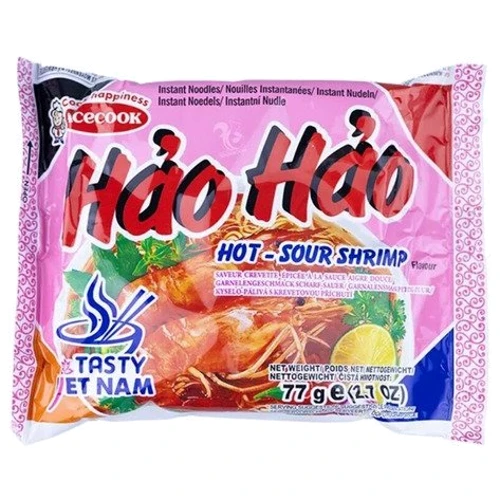Упаковка лапши быстрого приготовления Acecook HAO HAO остро-кислая со вкусом креветки 30х77 г (УП8934563138165)
