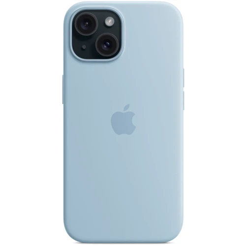 Чехол для iPhone Apple Silicone Case with MagSafe Light Blue (MWND3) for iPhone 15: Тип чехла накладка на заднюю часть