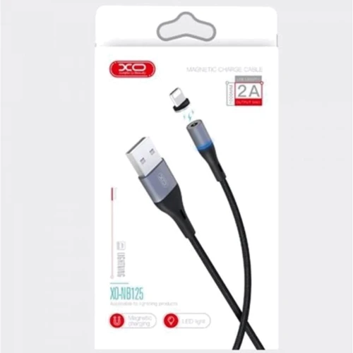 Кабель XO USB Cable to Lightning Magnetic 2A 1m Black (NB125): Длина 1 м