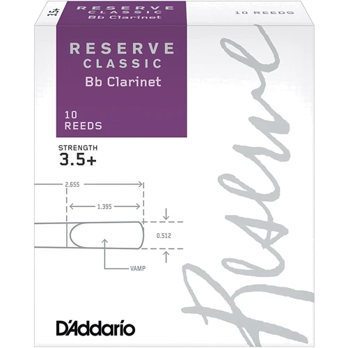 Трость для кларнета D`ADDARIO DCT10355 Reserve Classic Bb Clarinet #3.5+ (1шт.): Производитель D'addario