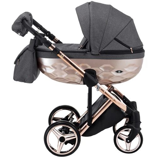Коляска 2 в 1 Adamex Chantal Star Polar (Pink Gold) Star 4 (624639): Количество блоков 1