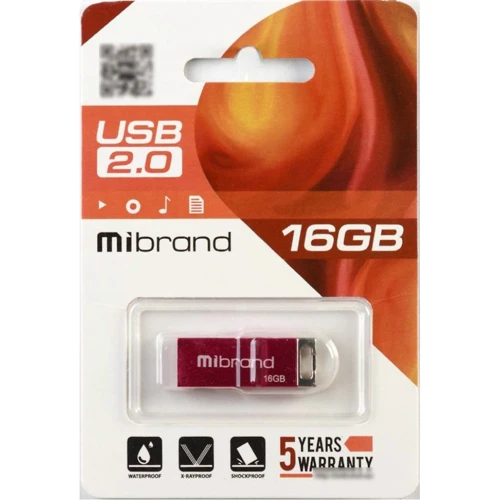 USB-флешка Mibrand 16GB Сhameleon Pink USB 2.0 (MI2.0/CH16U6P): Стандарт USB USB 2.0