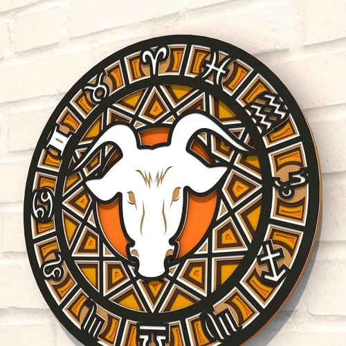 Деревянная картина-раскраска Wortex Woods Знак зодиака Телец 35x35 (3DP61011)