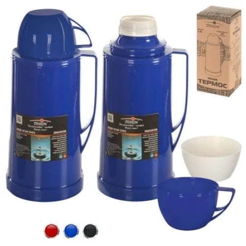 Термос Stenson 1 л со стеклянной колбой (Stenson MT-4578-10 blue): Тип термос
