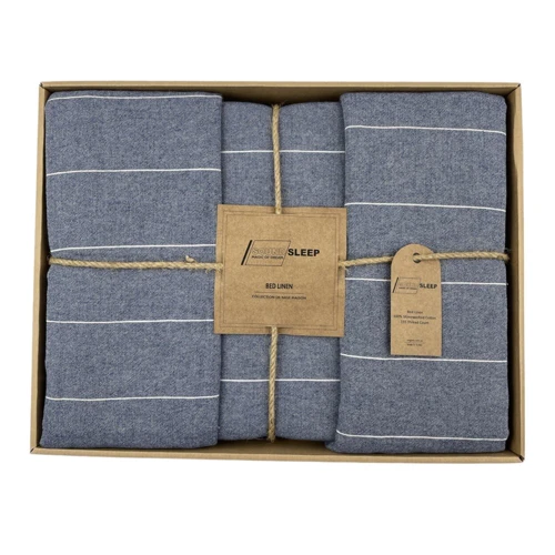 Комплект постільної білизни SoundSleep Stonewash Aura Mavi ранфорс євро синій (51725459)