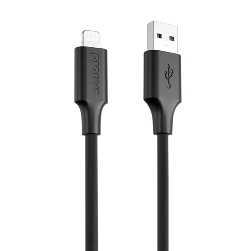 Кабель Proove USB Cable to Lightning Striped Silicone 1m Black