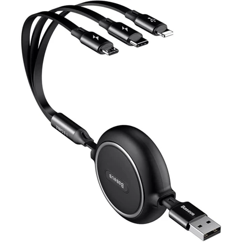 Кабель Baseus USB Cable to Micro USB/Lightning/Type-C Golden Loop 1.2m Black (CAMLT-JH01): Тип USB Cable - Lightning/microUSB/USB-C