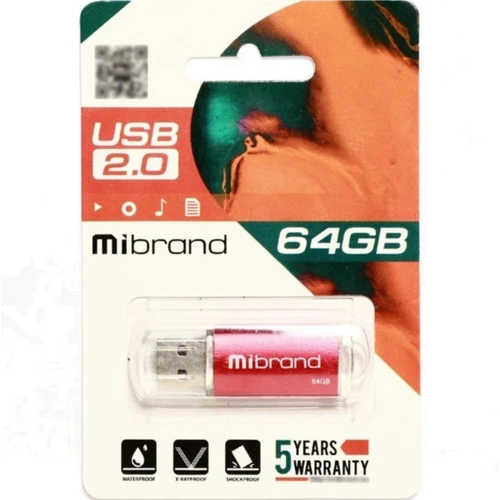 USB-флешка Mibrand 64GB Cougar USB 2.0 Red (MI2.0/CU64P1R): Стандарт USB USB 2.0
