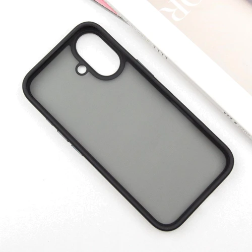 Чехол для iPhone Mobile Case TPU+PC Metal Buttons Black for iPhone 16: Тип чехла накладка на заднюю часть