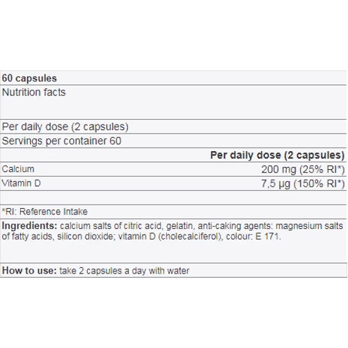 Yamamoto Nutrition Calcio 60 Capsules: Форма выпуска Капсулы