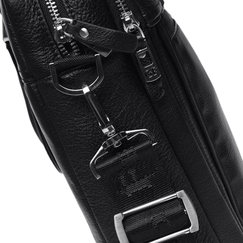 Мужская сумка мессенджер Giorgio Ferretti черная (3703q11-black): Тип ручки Плечевой ремень, Без ручки
