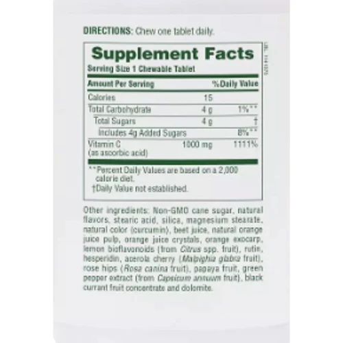 Nature's Plus Orange Juice Vitamin C 1000 mg Вітамін С 60 жувальних таблеток: Тип вітамін C