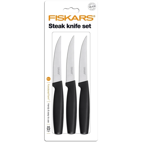 Набір кухонних ножів Fiskars Functional Form з зубчастим лезом 3 шт. (1014280): Найменування Набір ножів