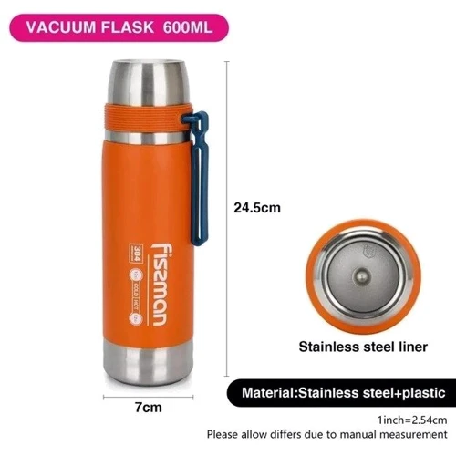 Термос Fissman 600 мл Оранжевый (9876fiss): Объем, л 0.6