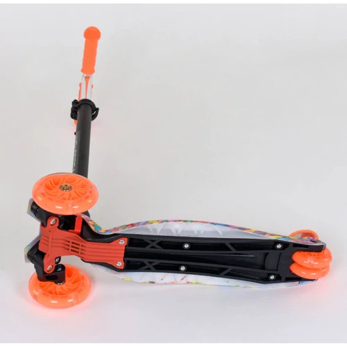 Самокат триколісний MAXI "Best Scooter" пластмасовий, трубка керма алюмінієва Orange / Black (74513): Тип гальма ножний