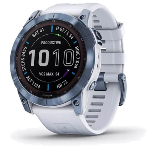 Смарт-часы Garmin Fenix 7X Sapphire Solar Mineral Blue DLC Titanium with Whitestone Band (010-02541-15)