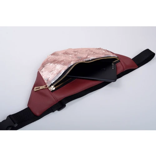 Женская поясная сумка Sambag Hoso MSG бордовая (82115005c): Фактура Матовая, Гладкая