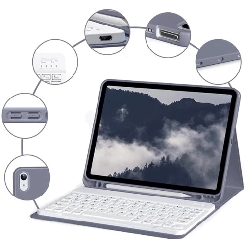 Аксесуар для iPad BeCover Case Smart Keyboard Purple for iPad 10.2 2019-2021/iPad Air 2019/Pro 10.5 (711138): Особливості Приятен на ощупь, Удобно держать в руке, трансформируется в подставку, Стильный дизайн, отделение для стилуса