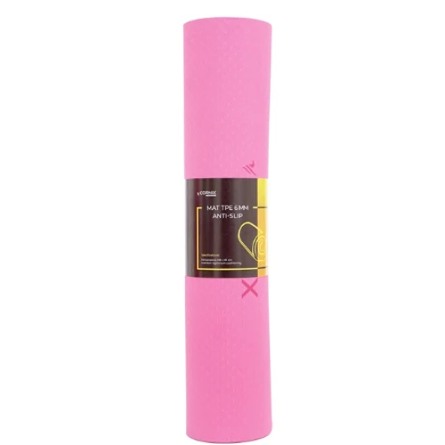 Коврик для фитнеса Cornix TPE 183 x 61 x 0.6 cм для йоги и фитнеса XR-0005 Pink/Rose