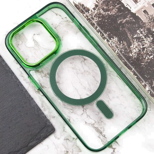 Чехол для iPhone Epik TPU Iris with MagSafe Green for iPhone 14: Тип чехла накладка на заднюю часть