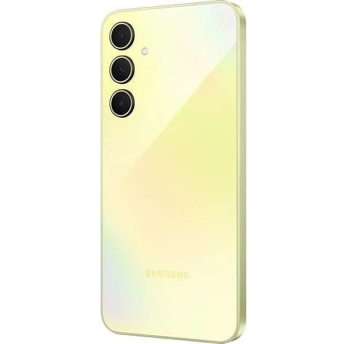 Смартфон Samsung Galaxy A35 5G 8/128GB Awesome Lemon A3560: Камера Тройная 50 Мп (f/1.8) + 8 Мп (f/2.2) + 5 Мп (f/2.4) / Dual-LED вспышка / HDR / Фронтальная 13 Мп (f/2.2)