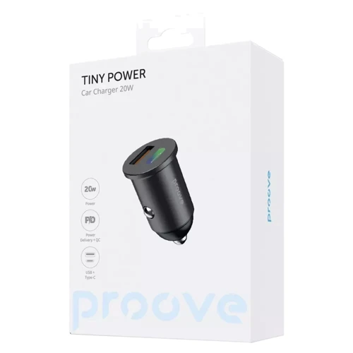 Зарядное устройство Proove Car Charger USB+USB-C Tiny Power 20W Black фото 6