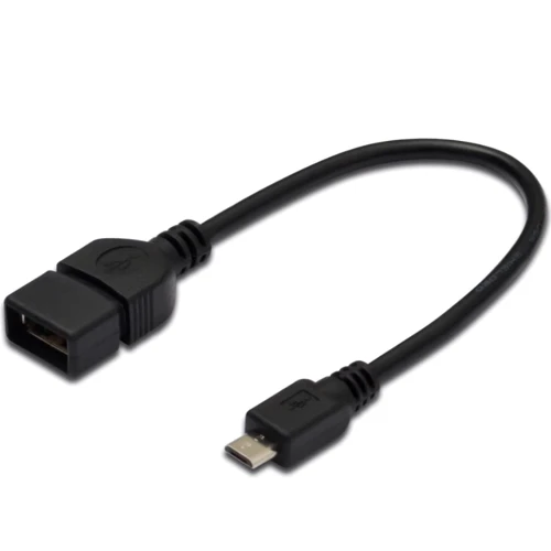 Адаптер Digitus Adapter microUSB to USB 20cm Black (AK-300309-002-S)