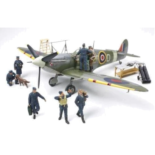 Модель Tamiya Британский самолет Spitfire Mk.Vb с командой летчиков (TAM89730)