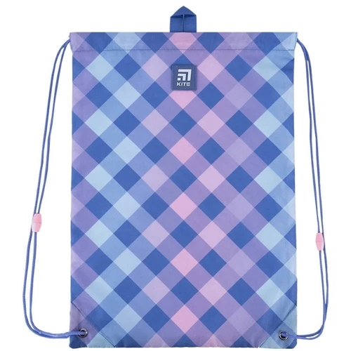 Сумка для взуття Kite 600M Purple Chequer (K24-600M-3): Особливості Петля для удобного подвешивания, Мягкая утяжка по периметру, Плечевые лямки