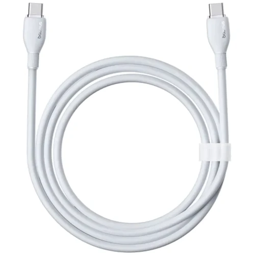 Кабель Baseus Cable USB-C to USB-C Pudding Series Fast Charging 100W 1.2m White (P10355702221-00) фото 3