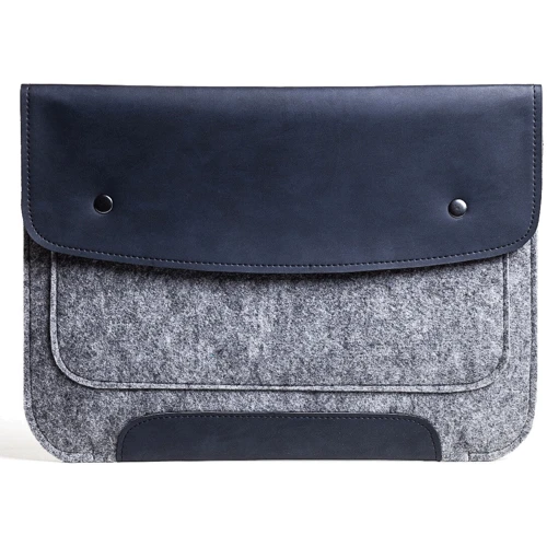 Gmakin Cover Envelope Two Buttons Blue/Ligtht Grey (GM59-15) for MacBook Pro 15/Pro 16