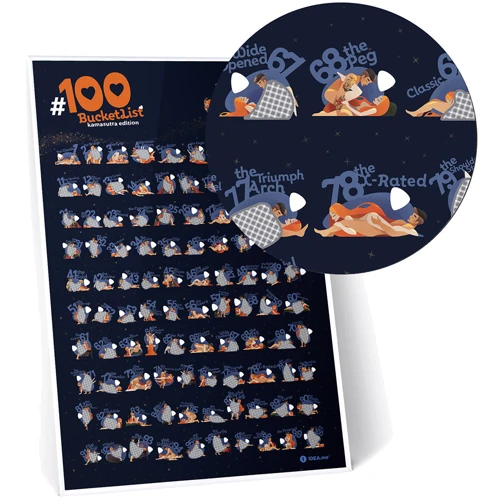 Скретч-постер 100 BucketList Kamasutra Edition (Eng)