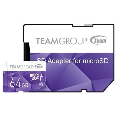 Карта памяти Team 64GB microSDXC Class 10 UHS-I U1 + adapter (TCUSDX64GUHS41)