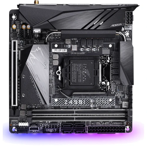 GIGABYTE Z490I AORUS ULTRA: Оперативная память 2xDDR4 5000 МГц, до 64 ГБ