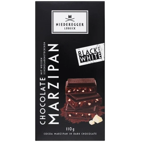 Шоколад марципановий Niederegger Black & White, з шматочками білого шоколаду, 110 г (WT4289)