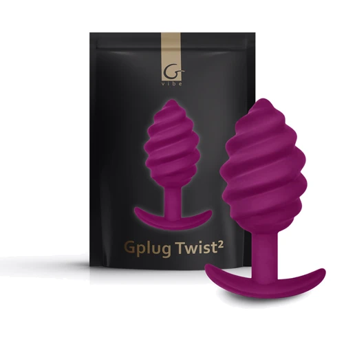 Витая силиконовая анальная пробка Gvibe Gplug Twist 2 (фуксия)