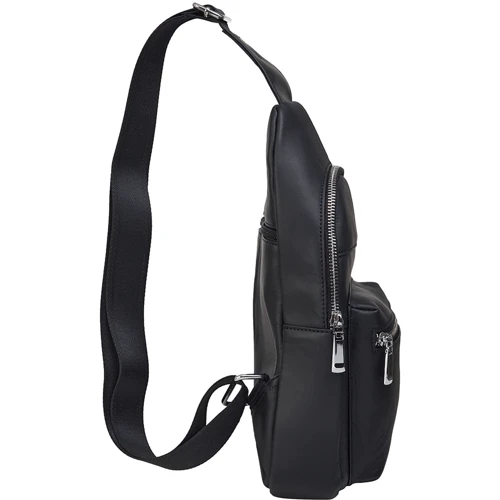 Чоловіча сумка-слінг Buffalo Bags чорна (SHIM9011A-black): Тип ручки Без ручки, Плечевой ремень