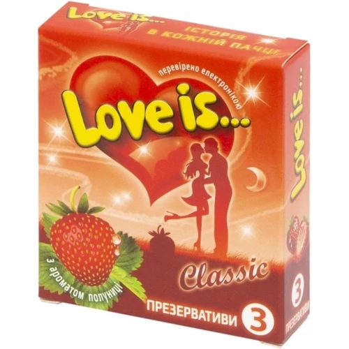 Ароматизированные презервативы Love is... клубника, 3 шт: Тип Ароматизированные